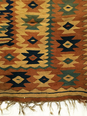 5' 2" X 7' 8" 18th Century Balkan Kilim
