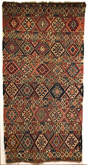 9’3” X 4’9” 19th Century Shirvan Kilim