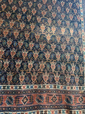 9'5" X 3'3" Afshar Fish and Boteh Rug