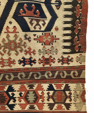 4'9" X 10'0" Antique Anatolian Konya Kilim