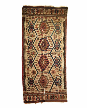 4'9" X 10'0" Antique Anatolian Konya Kilim