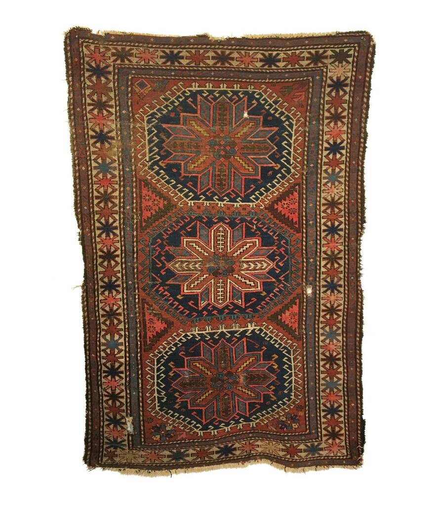 3'4" X 5'0" Antique Caucasian Shirvan Rug