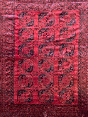 8'3" X 9'4" Antique Ersari Afghan Main Rug