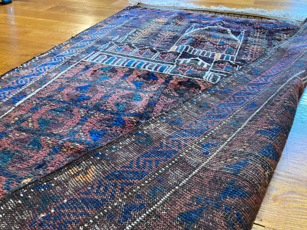 4‘9“ X 3’ Antique Kawdani Afghanistan Dowry Herat Prayer Rug