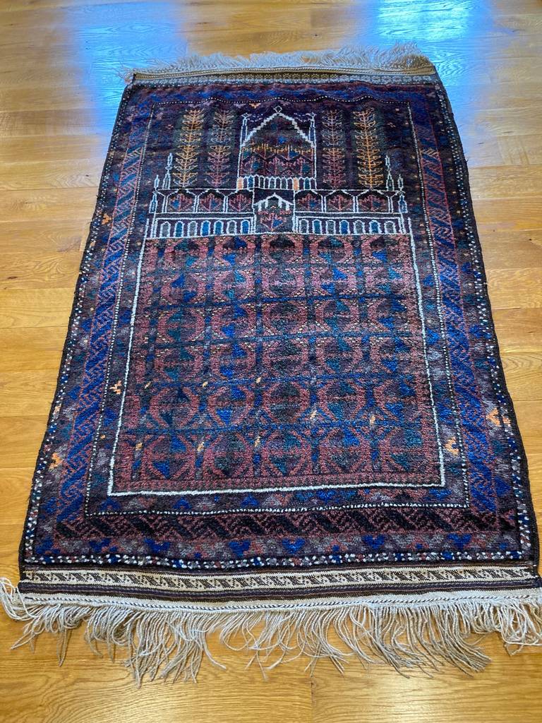 4‘9“ X 3’ Antique Kawdani Afghanistan Dowry Herat Prayer Rug