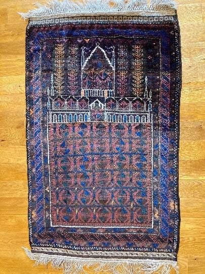 4‘9“ X 3’ Antique Kawdani Afghanistan Dowry Herat Prayer Rug