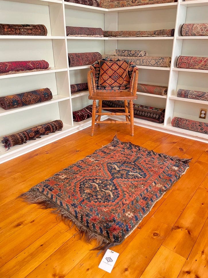 2'7" X 3'5" Antique Persian Khamseh Rug