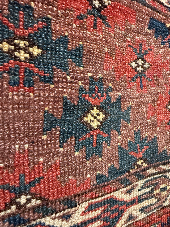 4'6 X 5'2 Antique Turkmen Yomud Ensi Rug