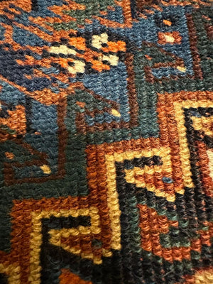 Khamseh Three Medallion Bird Rug