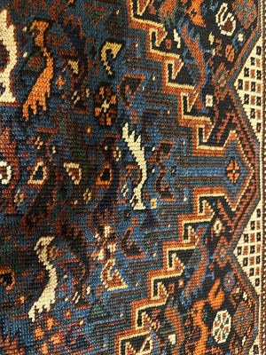 Khamseh Three Medallion Bird Rug