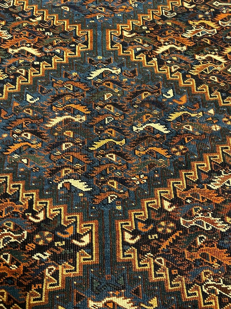Khamseh Three Medallion Bird Rug
