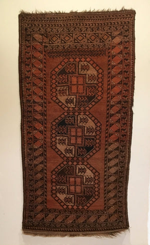 7'2" X 3'8" Old Afghan Qarqueen