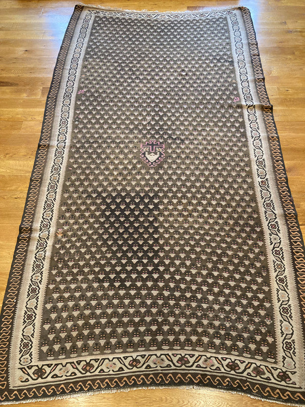 9'2" X 5' Rare Antique Zarand Kurdish Kilim