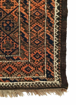 2'9" x 4'2" Antique Afghan Baluch Small Rug