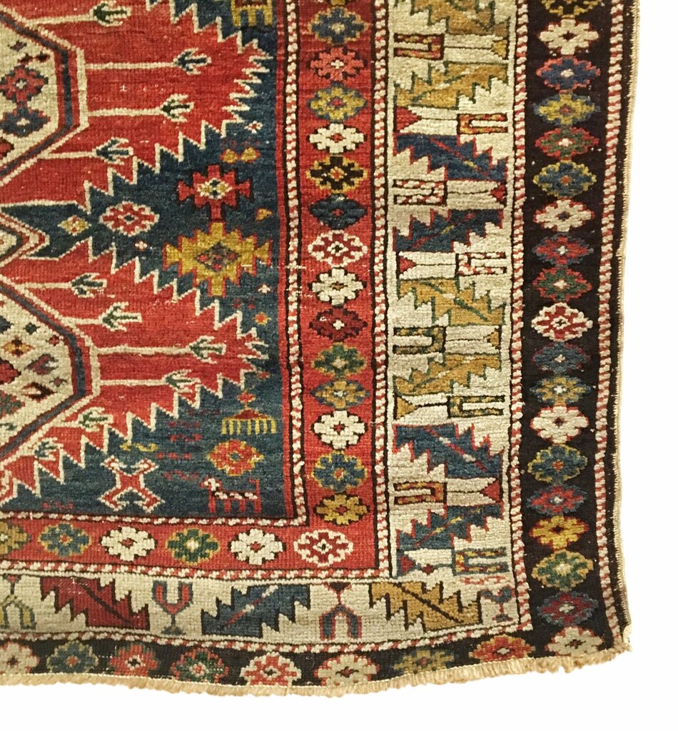 3'8" X 4'11" Antique Caucasian Karagashli Rug