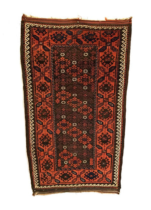 3'2" X 5'5" Antique Persian Baluch Rug