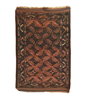 3'1" X 4'8" Antique Turkmen Yomud Small Rug