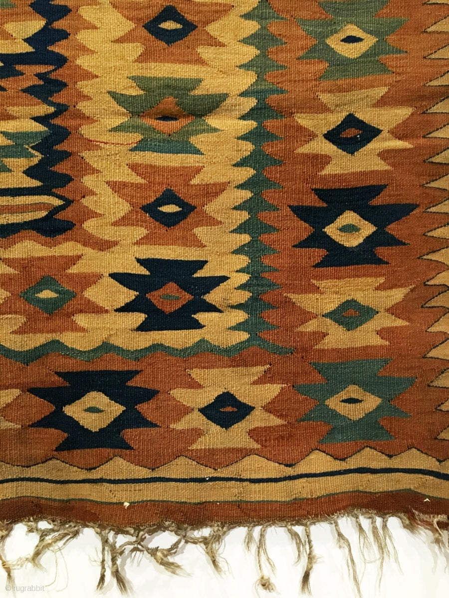 5' 2" X 7' 8" 18th Century Balkan Kilim
