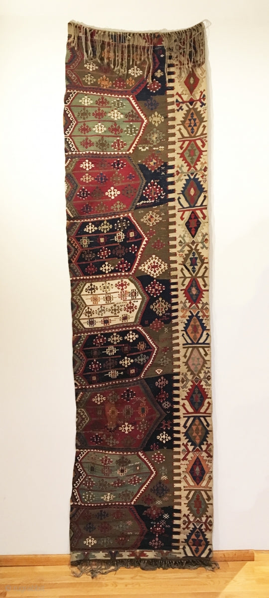 2’10&quot; X 10’2&quot; 19th Century Anatolian Aydin Kilim Half