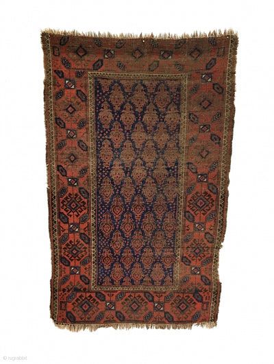 4’8” X 3’2” 19th Century Antique Baluch Rug