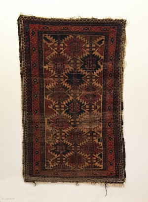 4’3” X 2’7” 19th Century Antique Baluch Rug