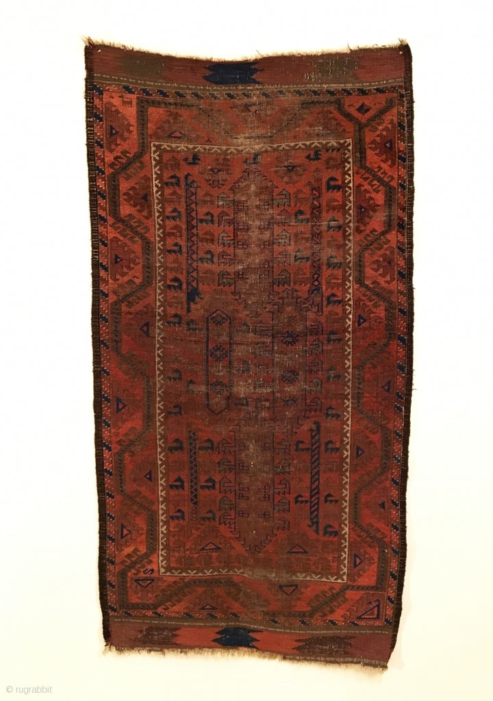 5&#39;7&quot; X 3&#39; 19th Century Baluch Rug