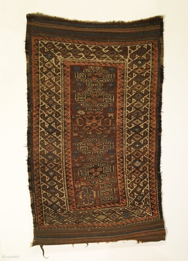 4&#39;3&quot; X 2&#39;8&quot; 19th Century Baluch Rug
