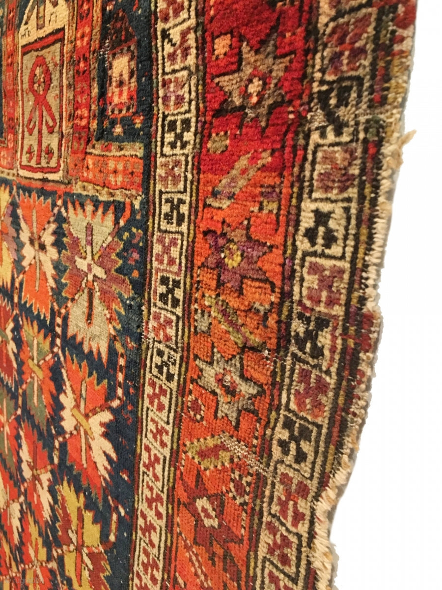 2’10&quot; X 5’3&quot; 19th Century Caucasian Chan-Karabagh Prayer Rug