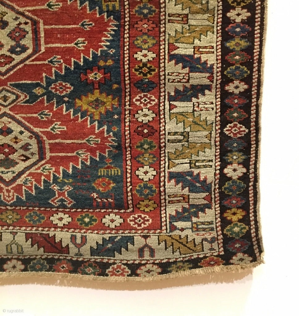 4&#39;11&quot; X 3&#39;8&quot; 19th Century Karagashli Rug