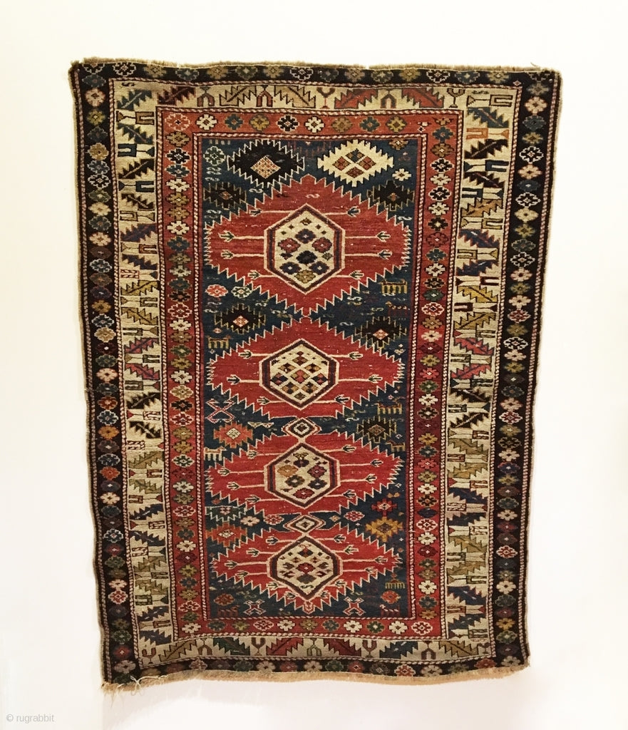 4&#39;11&quot; X 3&#39;8&quot; 19th Century Karagashli Rug