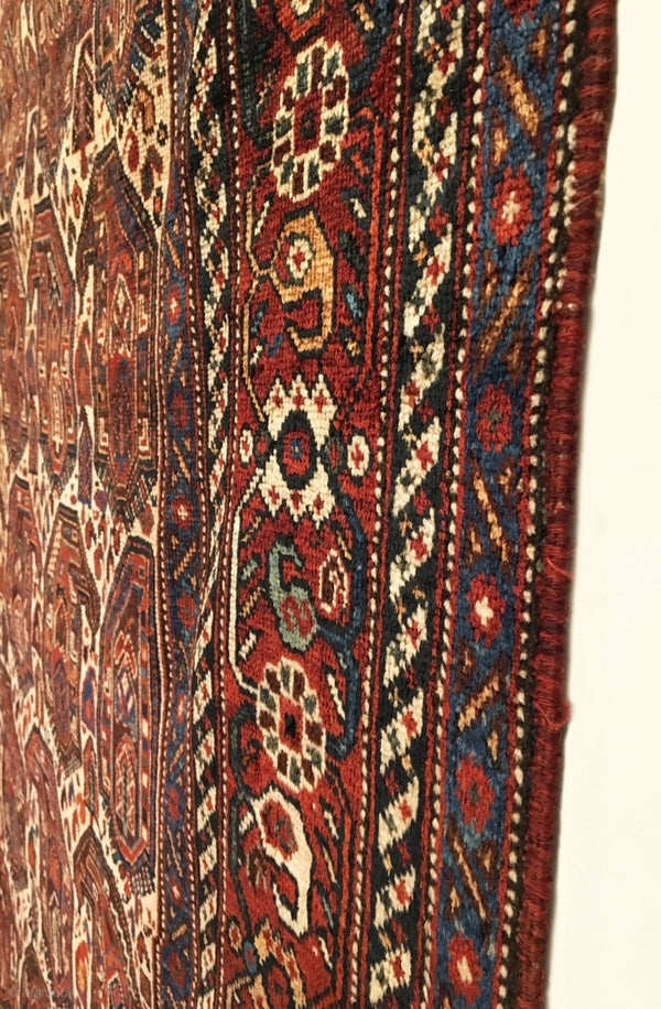 ラグ Antique khamse rug Antique Khamseh Rug, カムセ・ラグ 1870年頃、カムセ族 (ハムセ）の