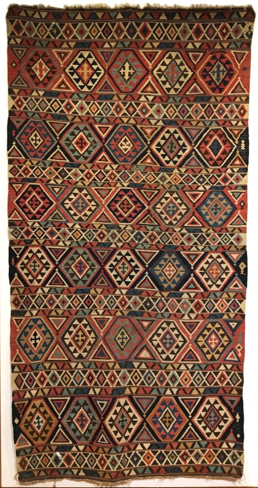9’3” X 4’9” 19th Century Shirvan Kilim