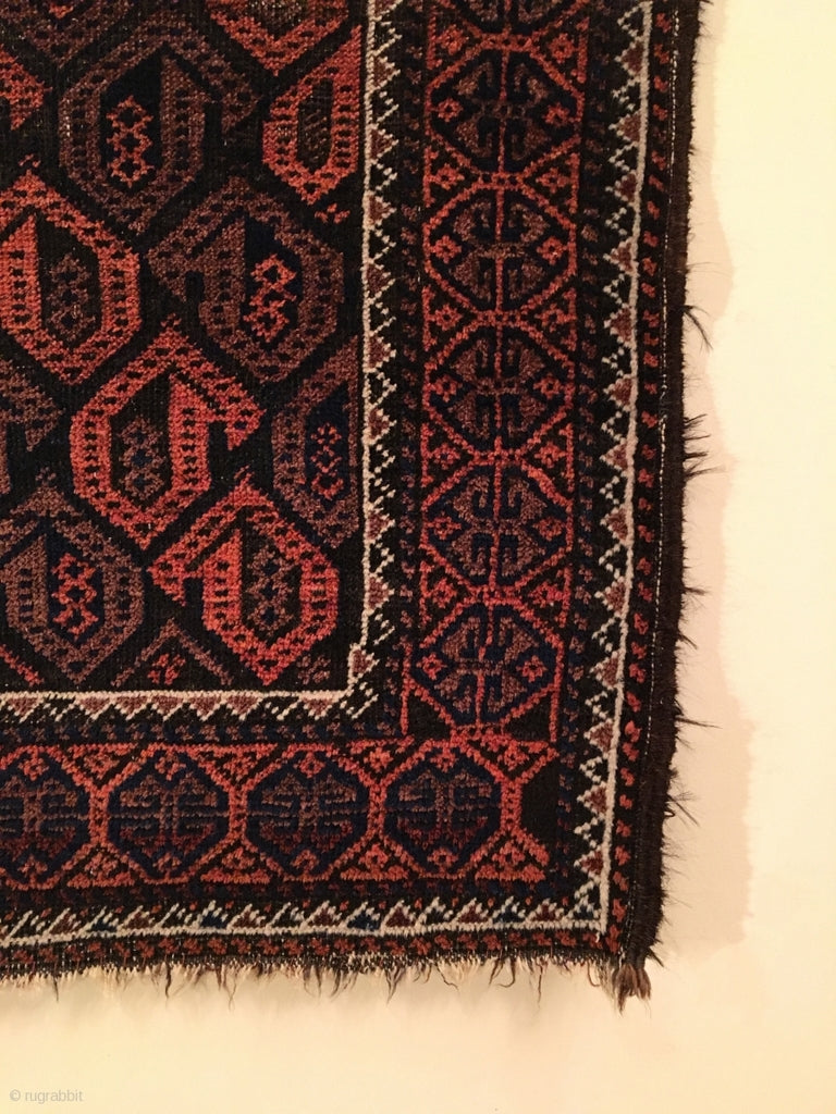 4&#39;6&quot; X 2&#39;7&quot; 19th Century Small Baluch Rug