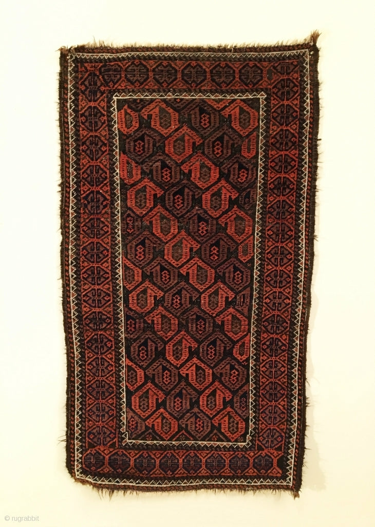 4&#39;6&quot; X 2&#39;7&quot; 19th Century Small Baluch Rug