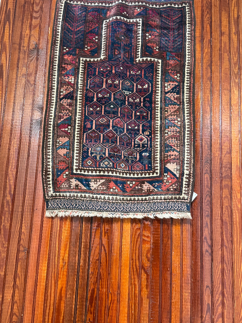 3’9” X 2’4” 19th Century Timuri Prayer Rug