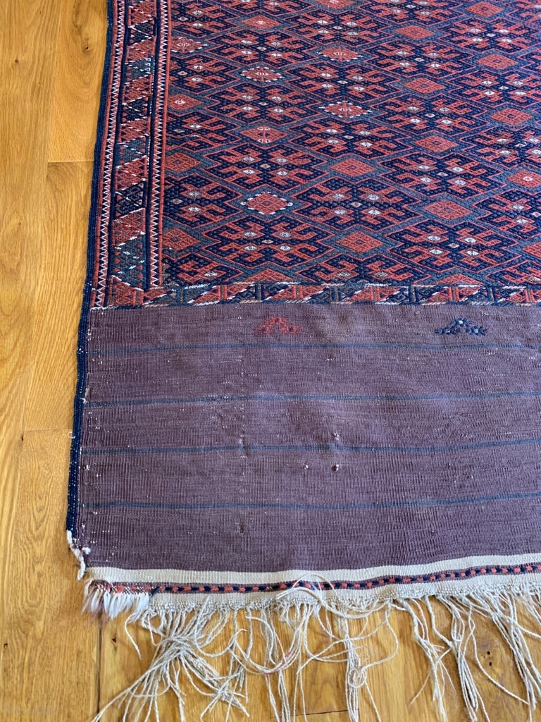 6’0&quot; X 10’7&quot; 19th Century Yomut Palas Kilim