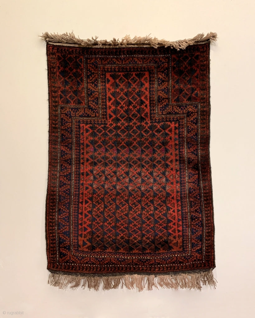 4&#39;3&quot; X 2&#39;11&quot; 20th Century Baluch Prayer Rug