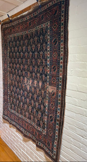 9'5" X 3'3" Afshar Fish and Boteh Rug