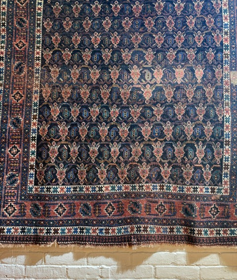 9'5" X 3'3" Afshar Fish and Boteh Rug