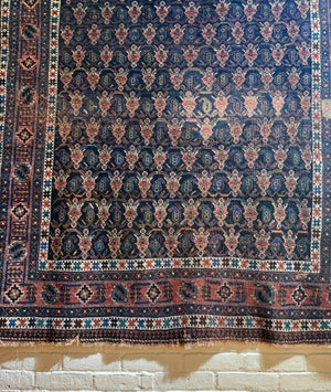9'5" X 3'3" Afshar Fish and Boteh Rug