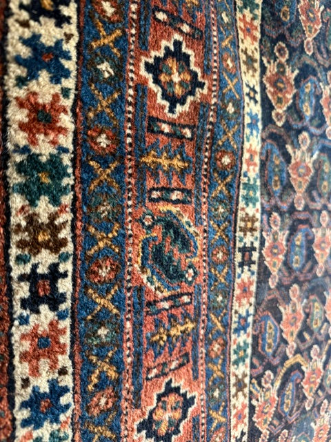 9'5" X 3'3" Afshar Fish and Boteh Rug