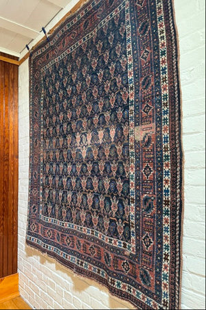9'5" X 3'3" Afshar Fish and Boteh Rug