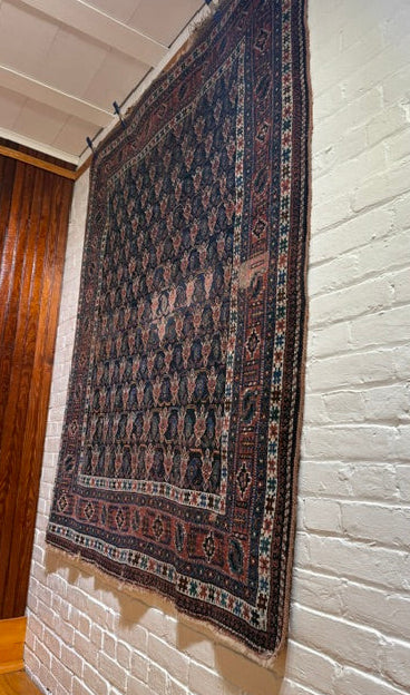 9'5" X 3'3" Afshar Fish and Boteh Rug