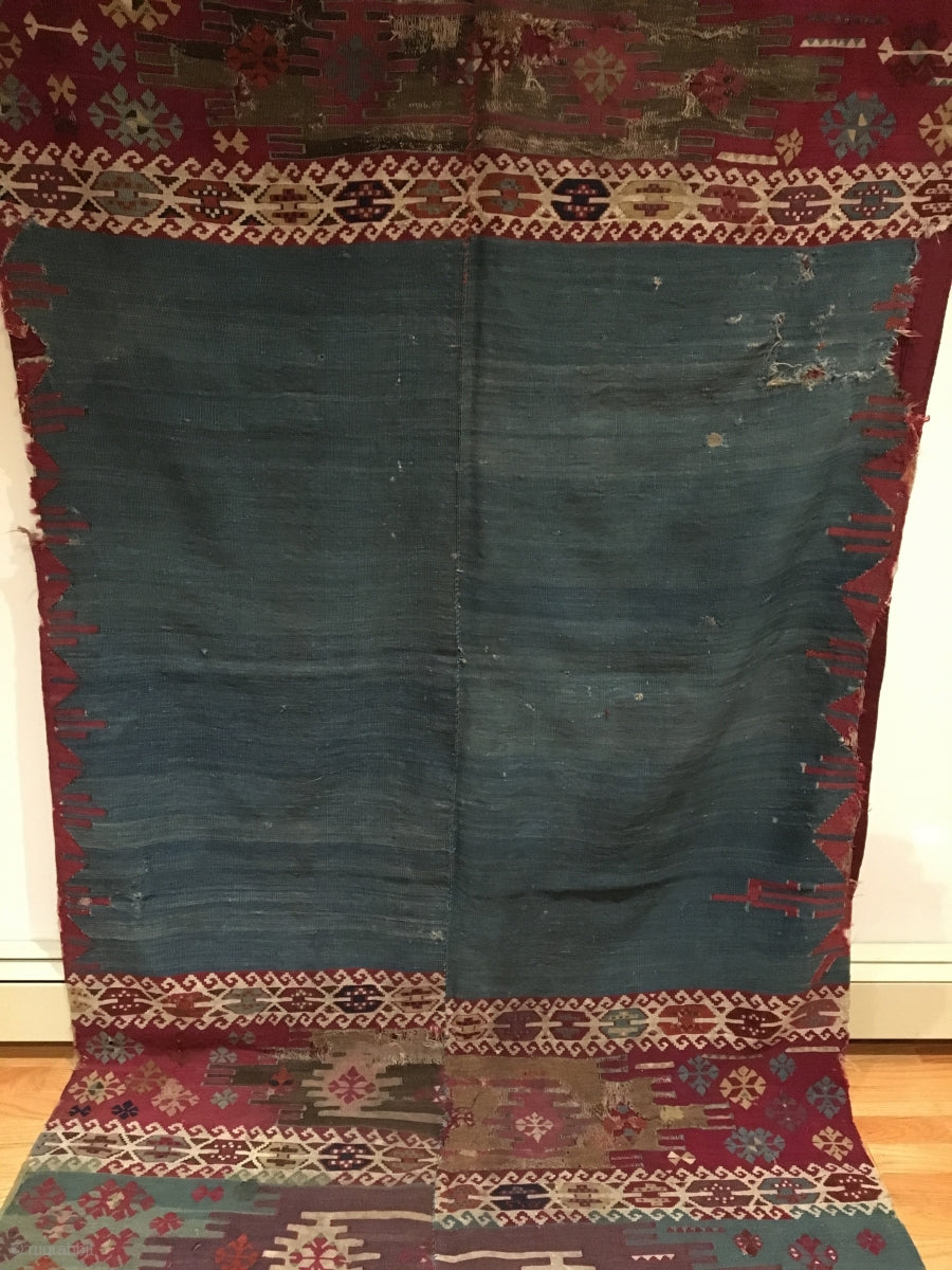 10'7" X 4'4" Anatolian Aleppo Kilim