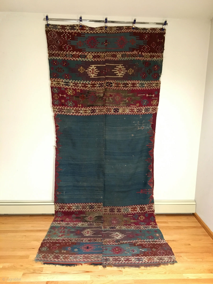 10&#39;7&quot; X 4&#39;4&quot; Anatolian Aleppo Kilim