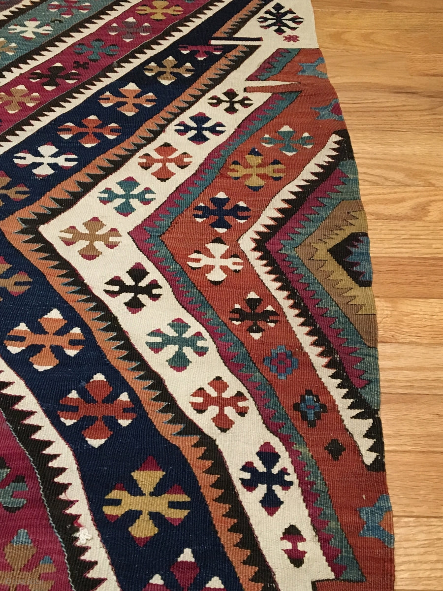 13&#39;11&quot; X 2&#39;8&quot; Anatolian Rashwan Kilim