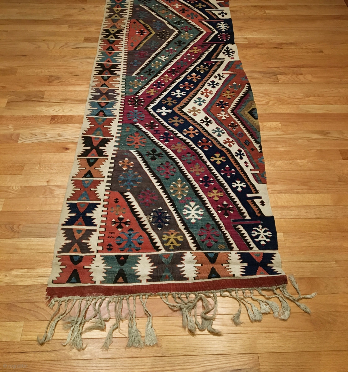 13'11" X 2'8" Anatolian Rashwan Kilim