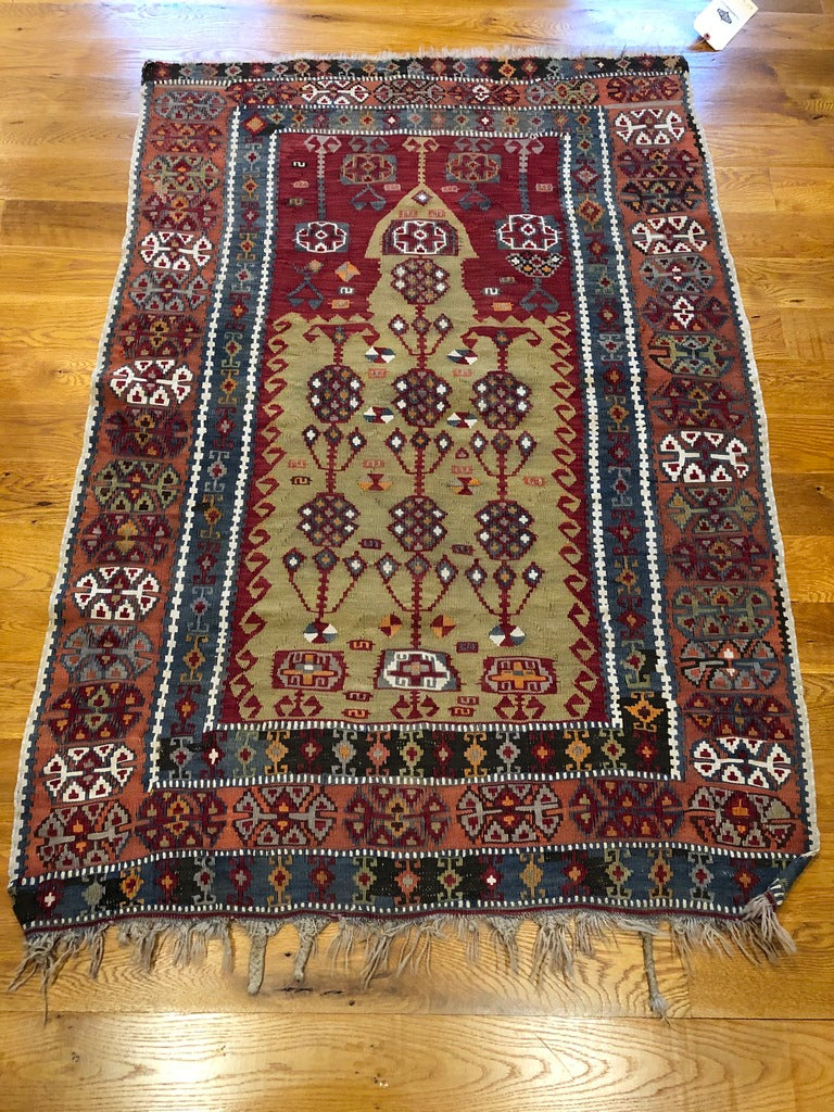 5'3" X 2'8" Anatolian Turkish Prayer Kilim
