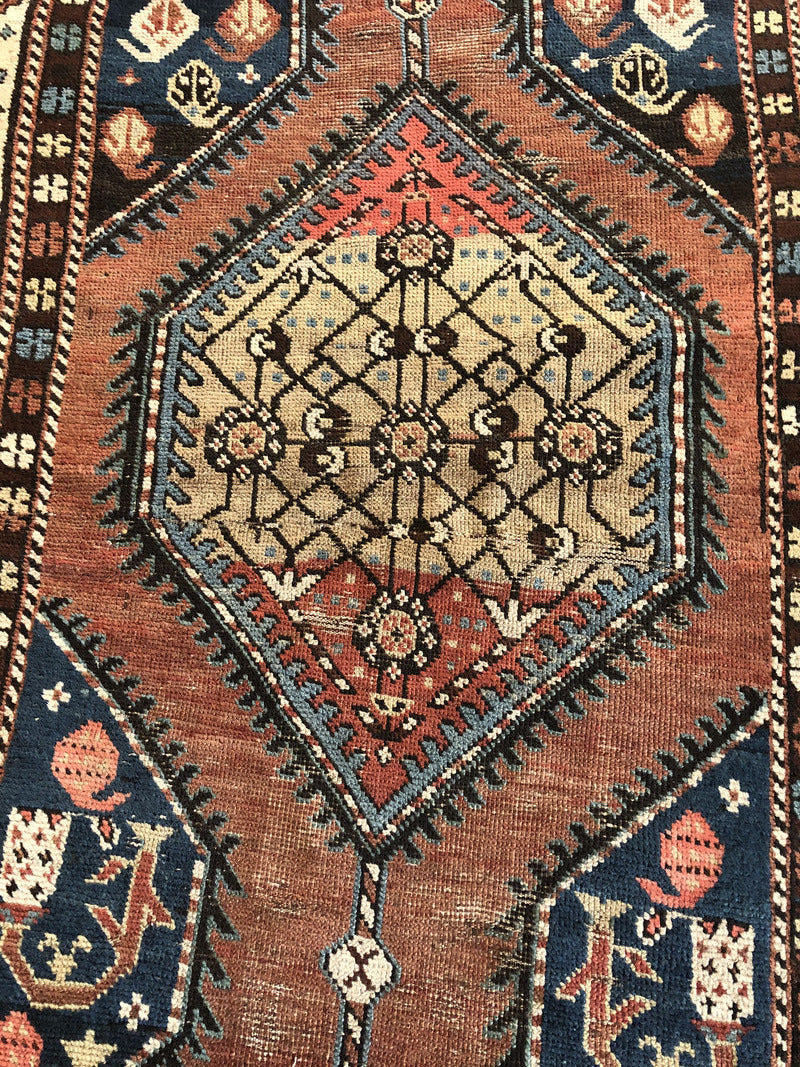 10&#39;10&quot; X 4&#39; Antique 19th Century Azerbaijan Runner