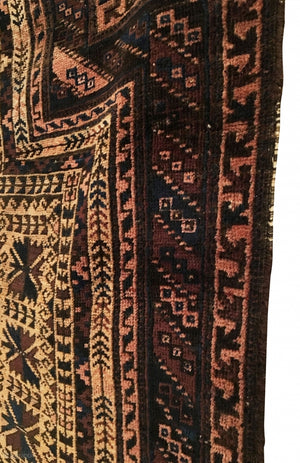 3'5" X 4'5" Antique 19th Century Timuri Prayer Rug
